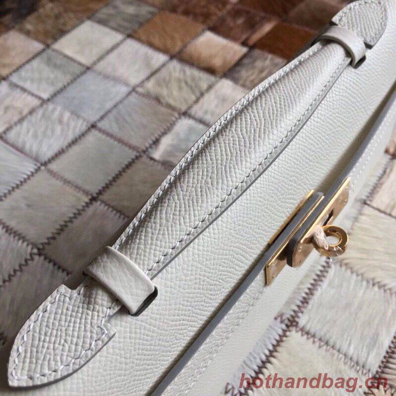 Hermes Kelly 31cm Clutch Original Epsom Leather KL31 White Hermes Kelly 31cm Clutch Original Epsom Leather KL31 White