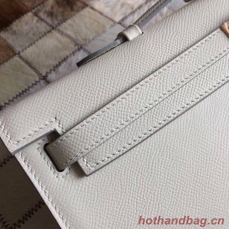 Hermes Kelly 31cm Clutch Original Epsom Leather KL31 White Hermes Kelly 31cm Clutch Original Epsom Leather KL31 White