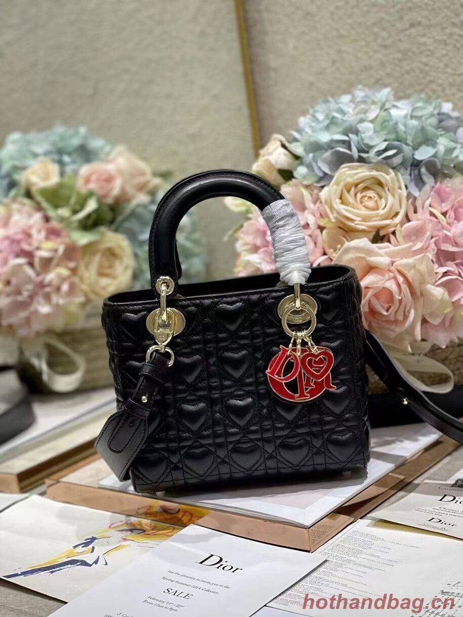 LADY DIOR MY ABCDIOR BAG Cannage Heart Original Lambskin Bag M0539O Black LADY DIOR MY ABCDIOR BAG Cannage Heart Original Lambskin Bag M0539O Black
