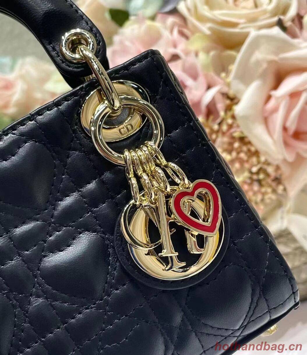 LADY DIOR MY ABCDIOR BAG Cannage Heart Original Lambskin Bag M0539O Black LADY DIOR MY ABCDIOR BAG Cannage Heart Original Lambskin Bag M0539O Black
