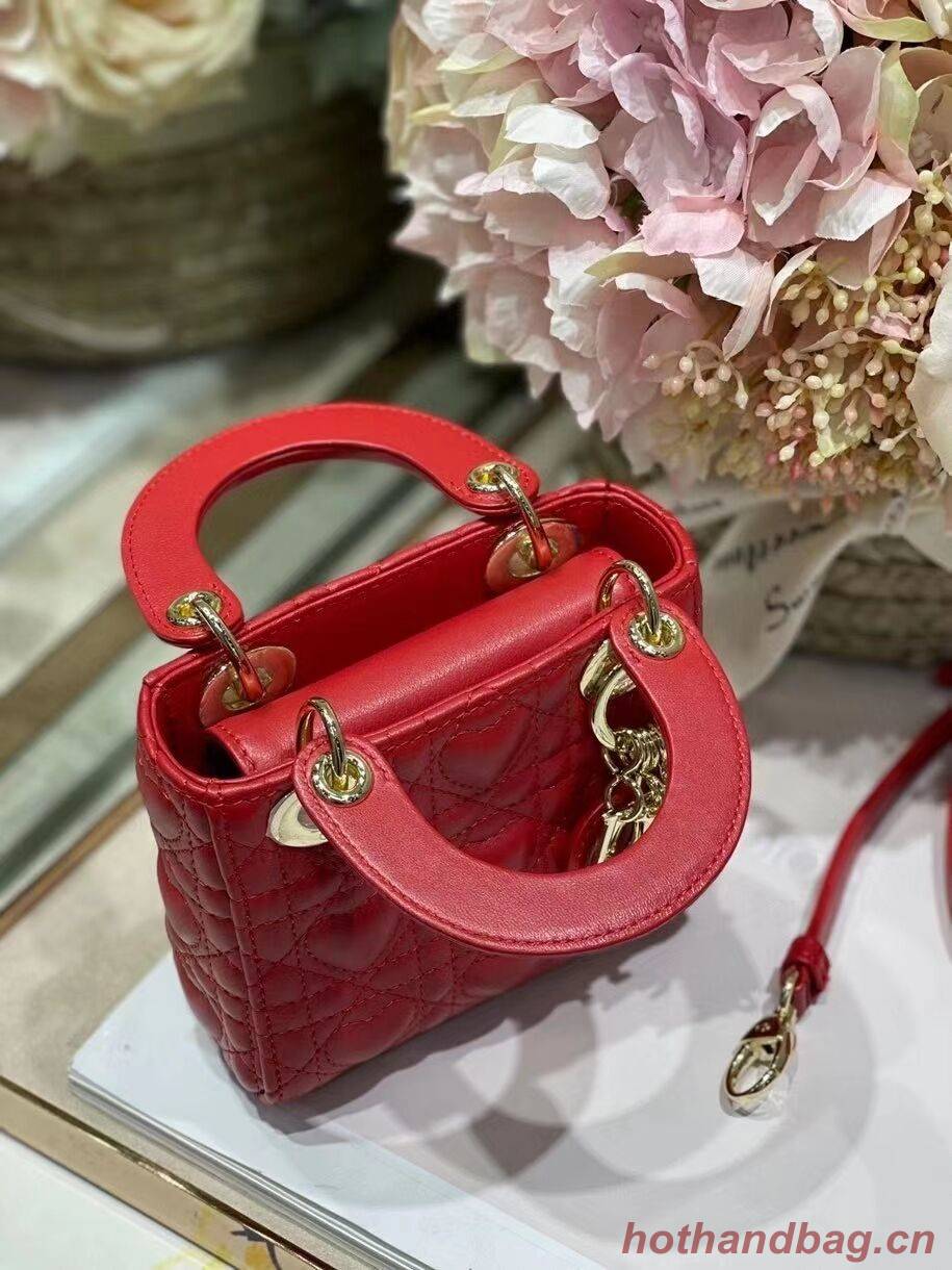 MICRO DIORAMOUR LADY DIOR BAG Bright Red Cannage Lambskin with Heart Motif S0856ON MICRO DIORAMOUR LADY DIOR BAG Bright Red Cannage Lambskin with Heart Motif S0856ON