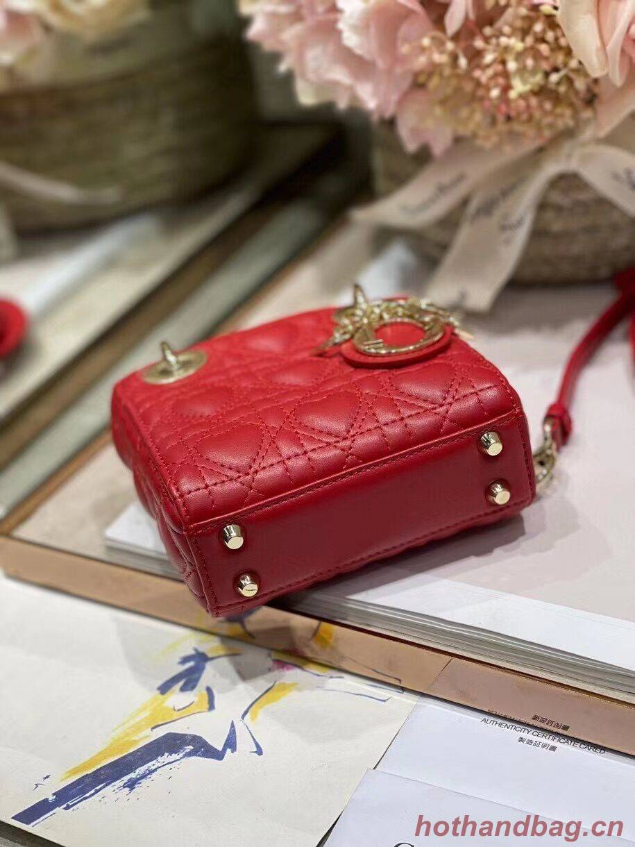 MICRO DIORAMOUR LADY DIOR BAG Bright Red Cannage Lambskin with Heart Motif S0856ON MICRO DIORAMOUR LADY DIOR BAG Bright Red Cannage Lambskin with Heart Motif S0856ON