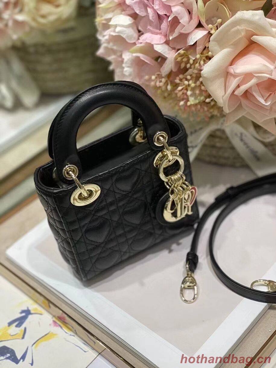MICRO DIORAMOUR LADY DIOR BAG black Cannage Lambskin with Heart Motif S0856ON MICRO DIORAMOUR LADY DIOR BAG black Cannage Lambskin with Heart Motif S0856ON