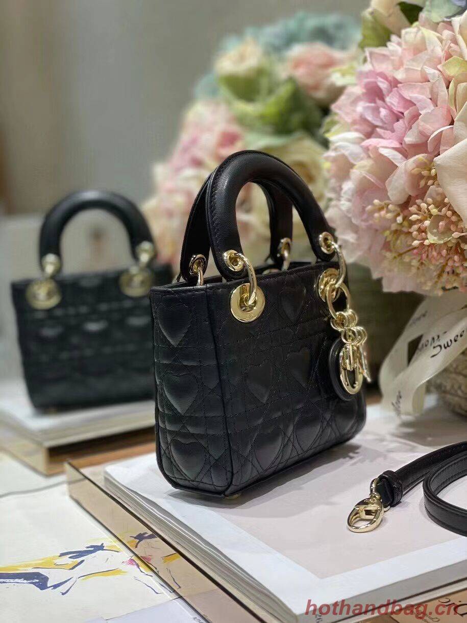 MICRO DIORAMOUR LADY DIOR BAG black Cannage Lambskin with Heart Motif S0856ON MICRO DIORAMOUR LADY DIOR BAG black Cannage Lambskin with Heart Motif S0856ON