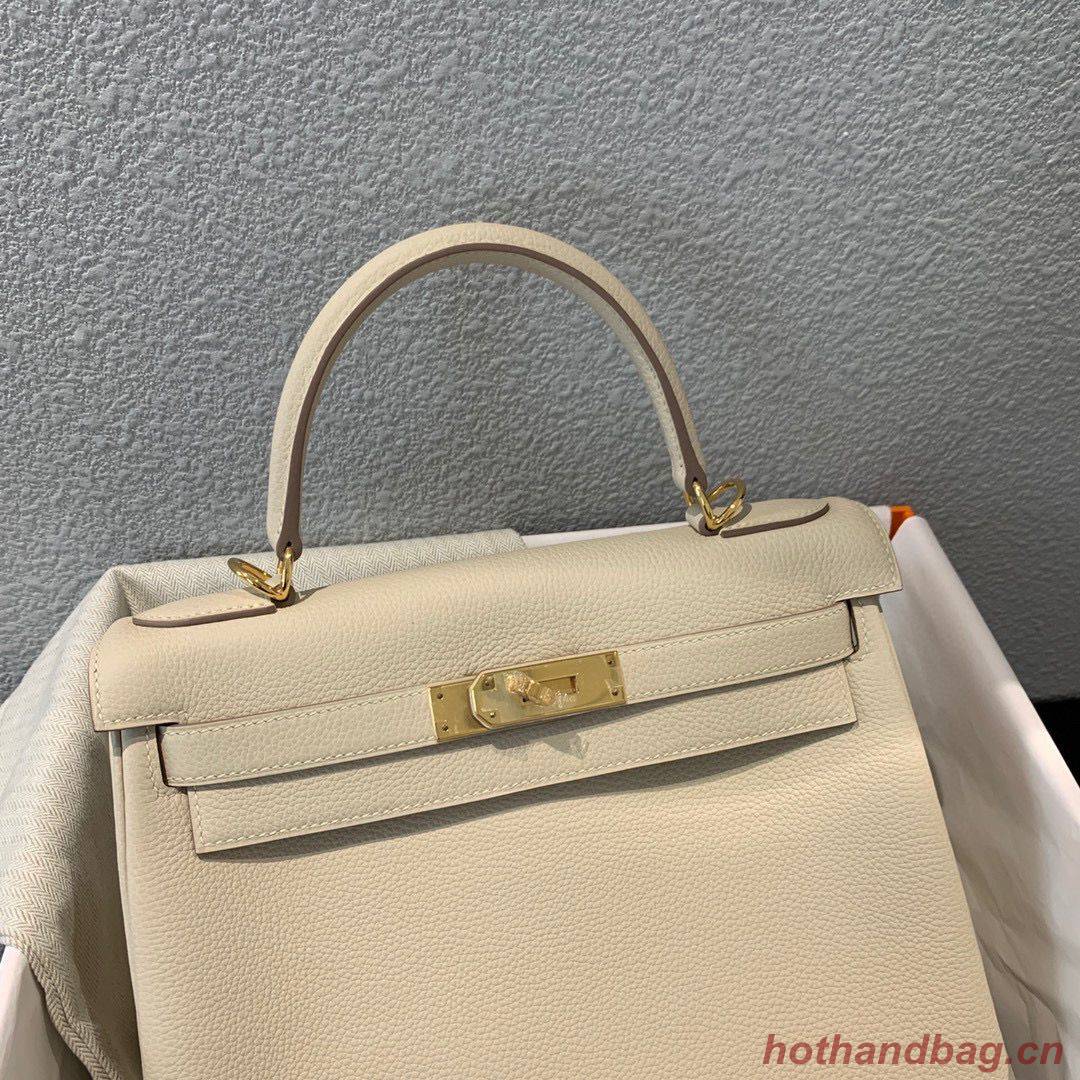 Hermes Kelly 28cm Shoulder Bags Togo Leather KL28 Cream Hermes Kelly 28cm Shoulder Bags Togo Leather KL28 Cream