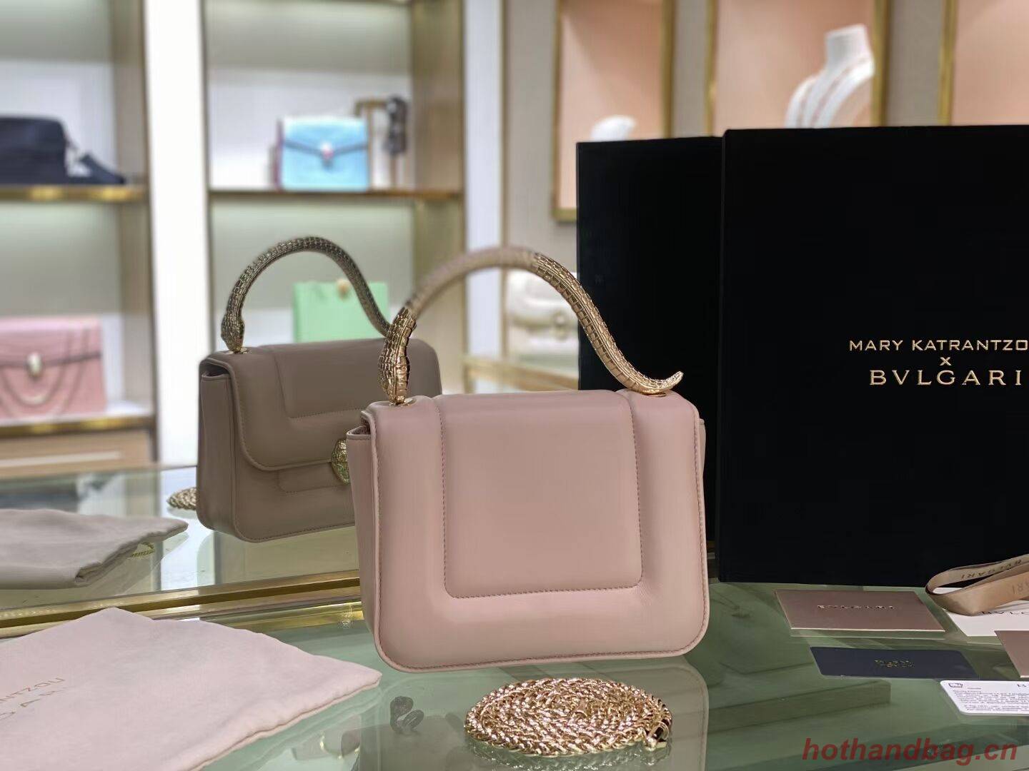 Bvlgari Serpenti Forever leather small crossbody bag B209107 pink Bvlgari Serpenti Forever leather small crossbody bag B209107 pink