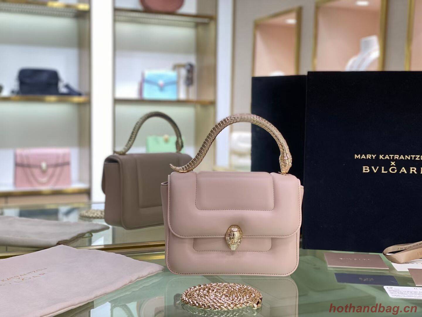 Bvlgari Serpenti Forever leather small crossbody bag B209107 pink Bvlgari Serpenti Forever leather small crossbody bag B209107 pink