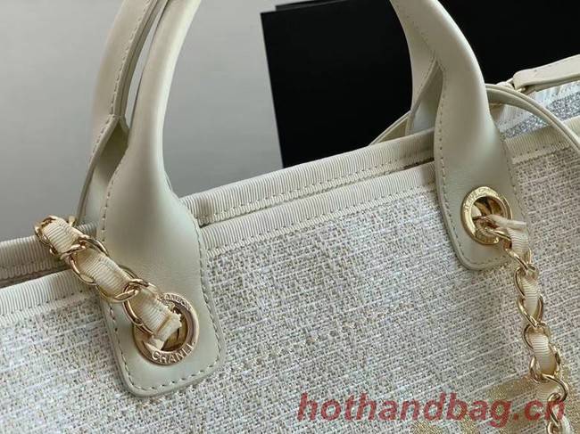 Chanel Canvas Tote Shopping Bag B66941 white