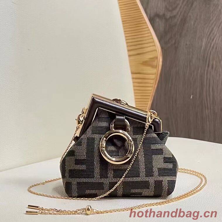 FENDI FIRST mini fabric bag 5FB2321 brown FENDI FIRST mini fabric bag 5FB2321 brown