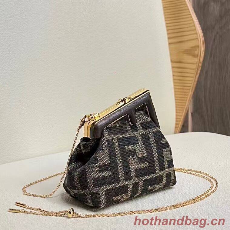 FENDI FIRST mini fabric bag 5FB2321 brown FENDI FIRST mini fabric bag 5FB2321 brown