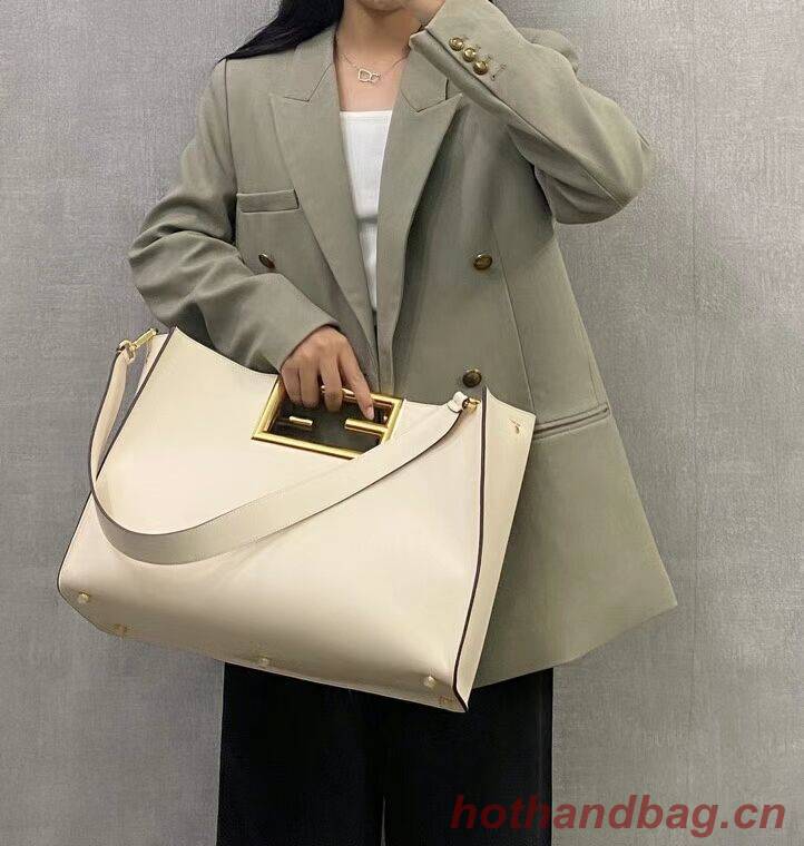 FENDI WAY MEDIUM White leather bag 8BH391AAI FENDI WAY MEDIUM White leather bag 8BH391AAI