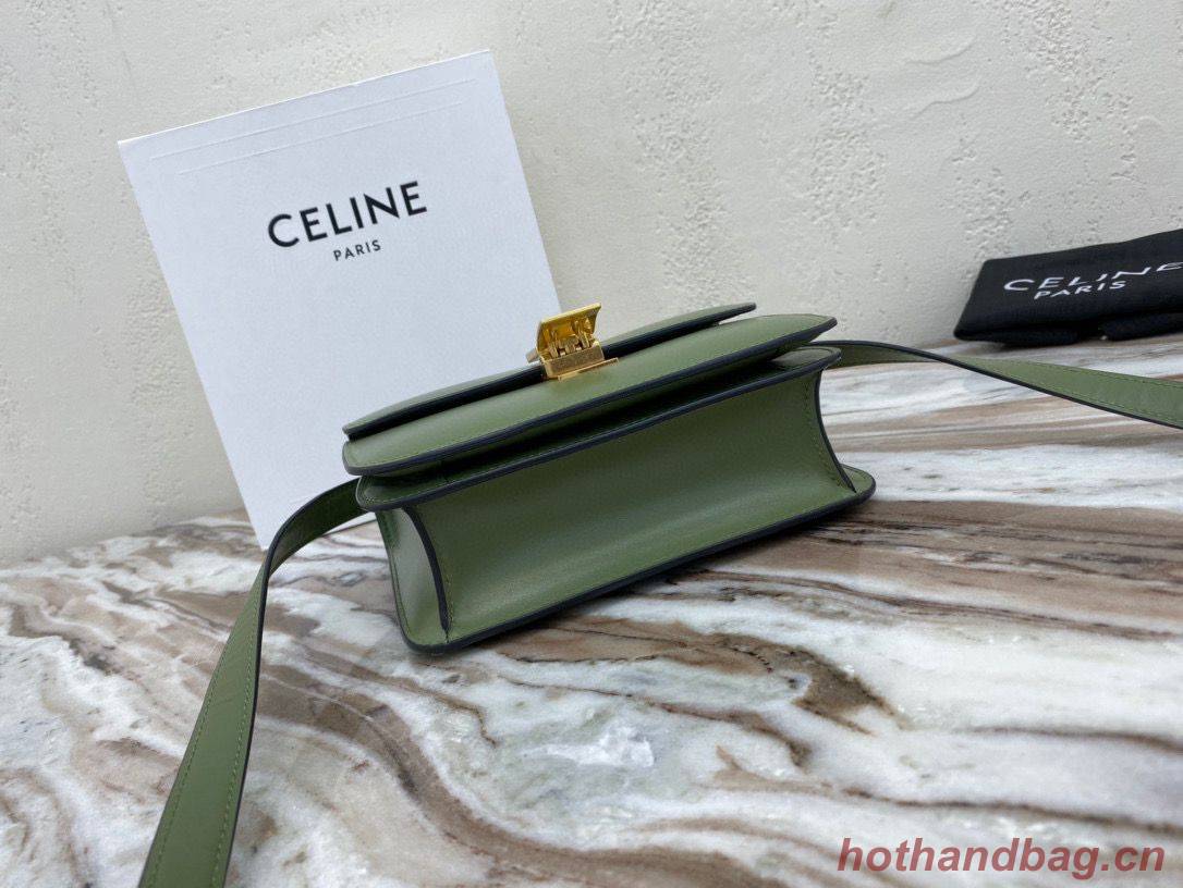 Celine Classic Box Teen Flap Bag Original Calfskin Leather 3379 Green Celine Classic Box Teen Flap Bag Original Calfskin Leather 3379 Green