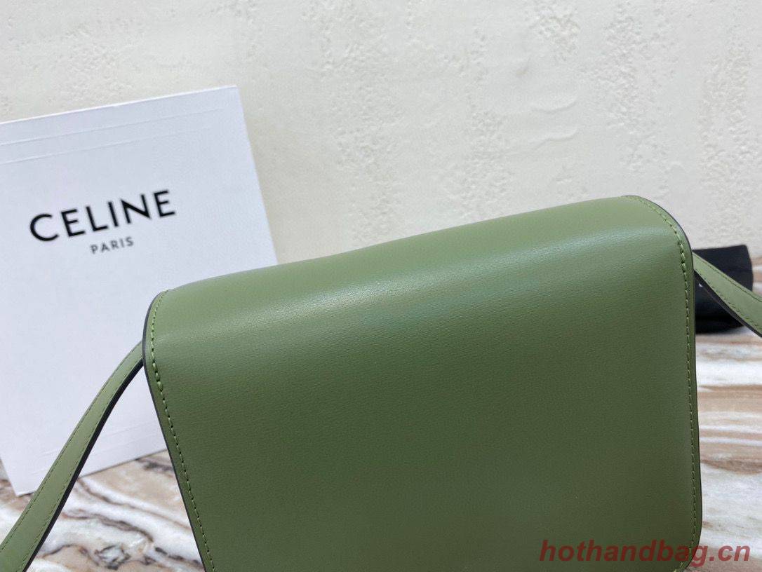 Celine Classic Box Teen Flap Bag Original Calfskin Leather 3379 Green Celine Classic Box Teen Flap Bag Original Calfskin Leather 3379 Green