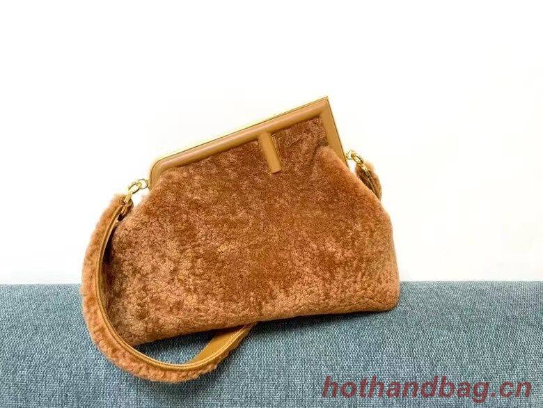 FENDI FIRST MEDIUM sheepskin bag 8BP127AH Caramel FENDI FIRST MEDIUM sheepskin bag 8BP127AH Caramel