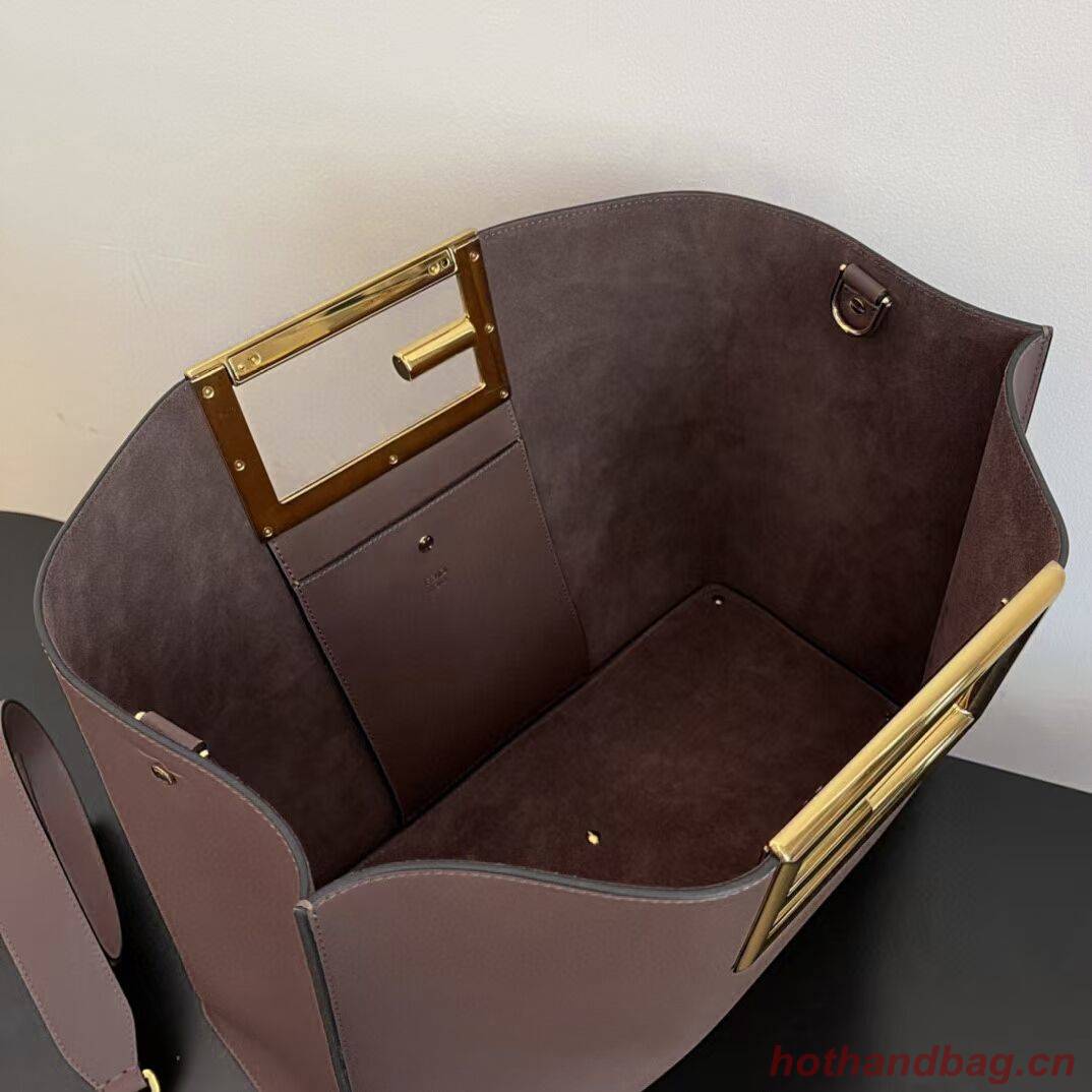 FENDI WAY MEDIUM leather bag 8BH391AAI Dark brown FENDI WAY MEDIUM leather bag 8BH391AAI Dark brown