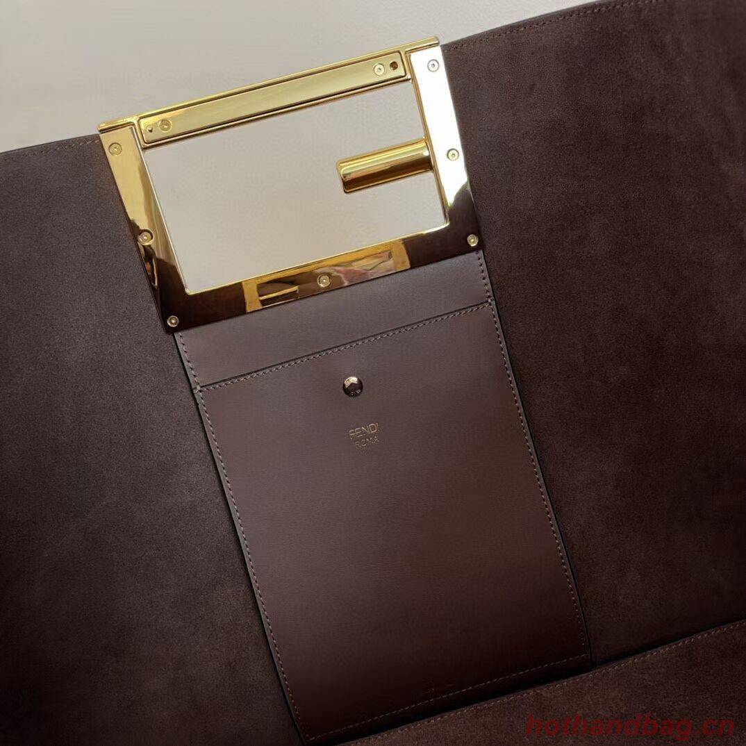 FENDI WAY MEDIUM leather bag 8BH391AAI Dark brown FENDI WAY MEDIUM leather bag 8BH391AAI Dark brown