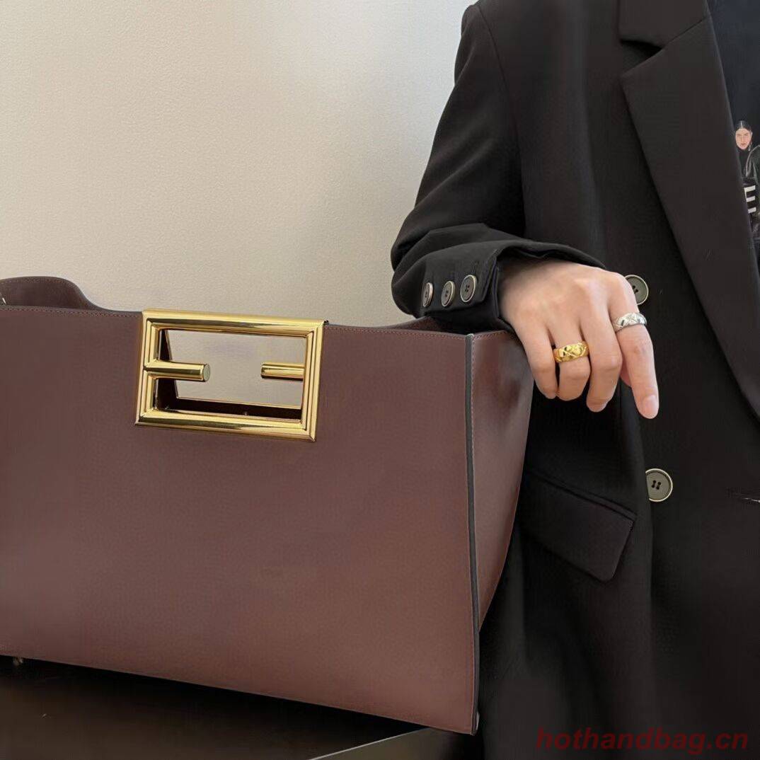 FENDI WAY MEDIUM leather bag 8BH391AAI Dark brown FENDI WAY MEDIUM leather bag 8BH391AAI Dark brown