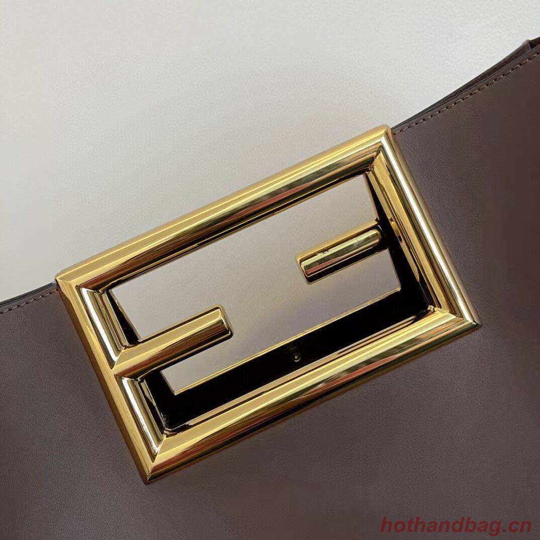 FENDI WAY MEDIUM leather bag 8BH391AAI Dark brown FENDI WAY MEDIUM leather bag 8BH391AAI Dark brown