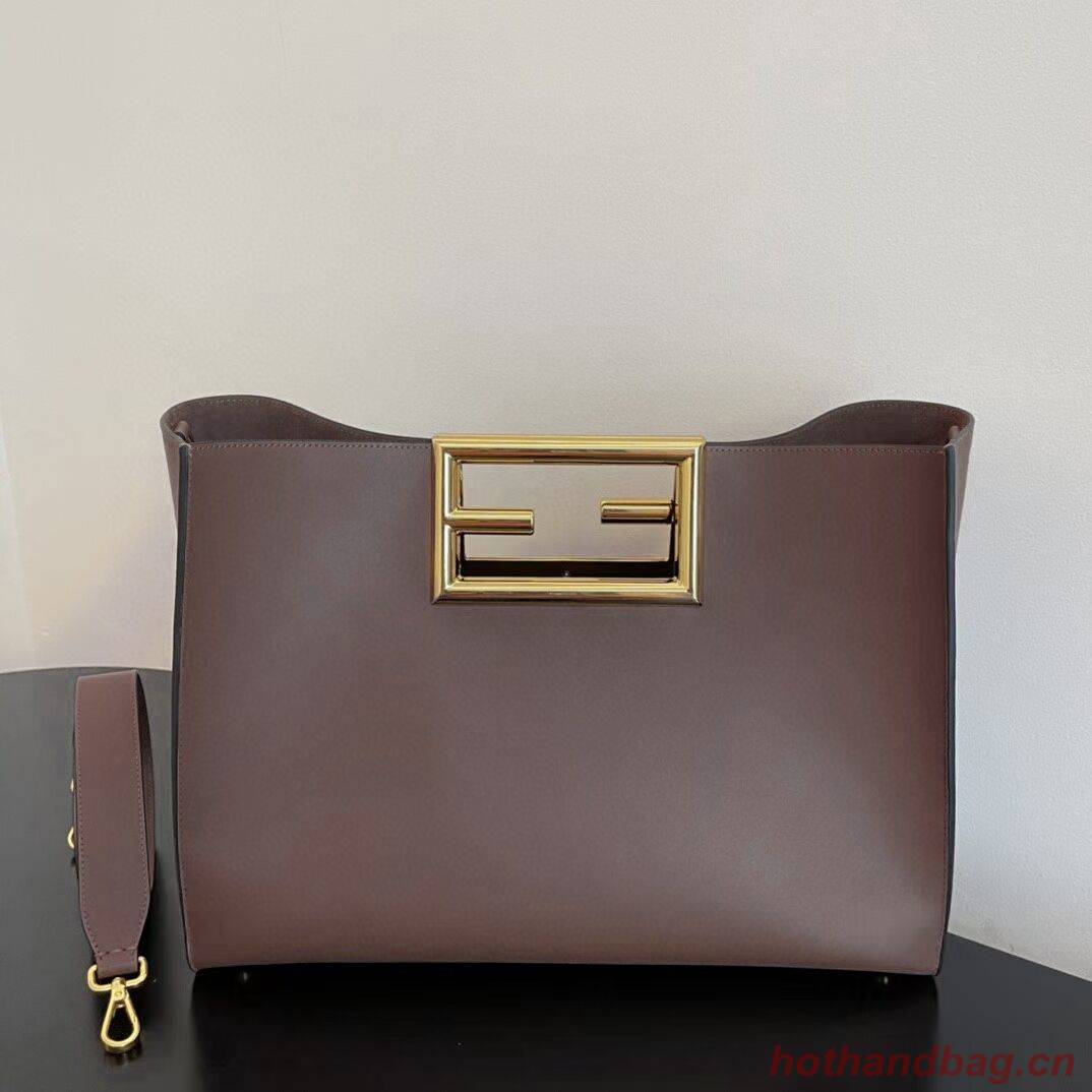 FENDI WAY MEDIUM leather bag 8BH391AAI Dark brown FENDI WAY MEDIUM leather bag 8BH391AAI Dark brown