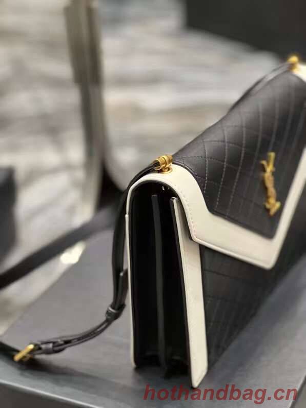 Yves Saint Laurent GABY SATCHEL IN QUILTED LAMBSKIN 6688631 black&white Yves Saint Laurent GABY SATCHEL IN QUILTED LAMBSKIN 6688631 black&white