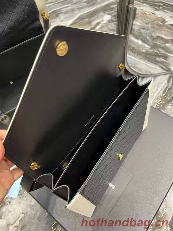 Yves Saint Laurent GABY SATCHEL IN QUILTED LAMBSKIN 6688631 black&white Yves Saint Laurent GABY SATCHEL IN QUILTED LAMBSKIN 6688631 black&white