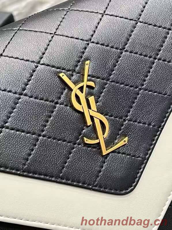 Yves Saint Laurent GABY SATCHEL IN QUILTED LAMBSKIN 6688631 black&white Yves Saint Laurent GABY SATCHEL IN QUILTED LAMBSKIN 6688631 black&white
