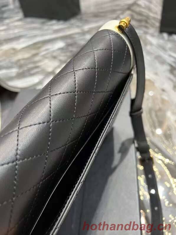 Yves Saint Laurent GABY SATCHEL IN QUILTED LAMBSKIN 6688631 black&white Yves Saint Laurent GABY SATCHEL IN QUILTED LAMBSKIN 6688631 black&white