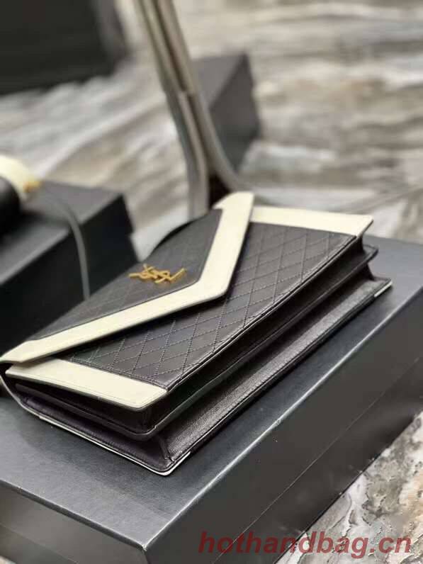 Yves Saint Laurent GABY SATCHEL IN QUILTED LAMBSKIN 6688631 black&white Yves Saint Laurent GABY SATCHEL IN QUILTED LAMBSKIN 6688631 black&white