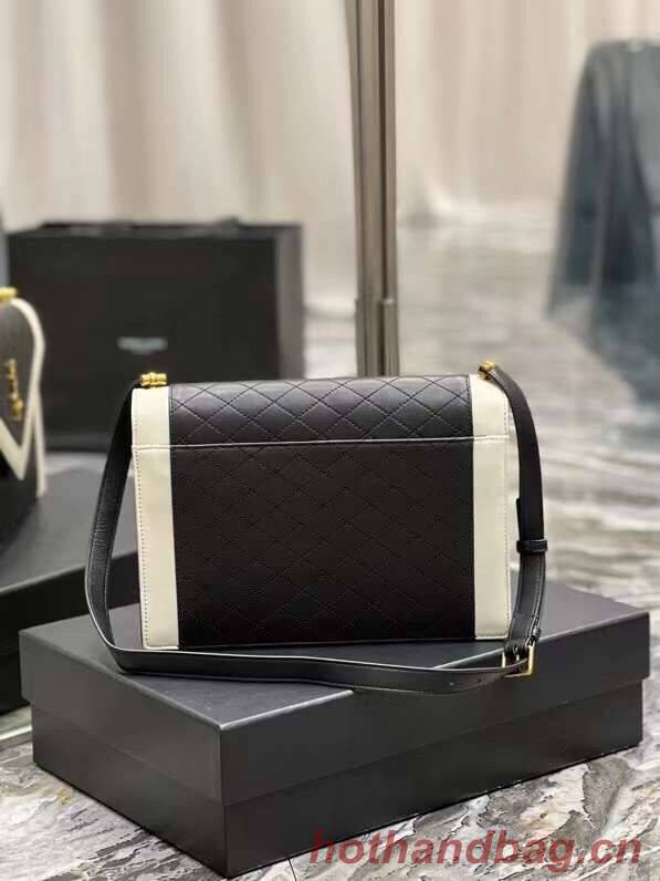 Yves Saint Laurent GABY SATCHEL IN QUILTED LAMBSKIN 6688631 black&white Yves Saint Laurent GABY SATCHEL IN QUILTED LAMBSKIN 6688631 black&white