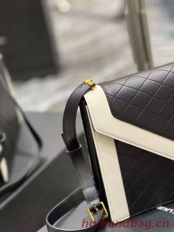 Yves Saint Laurent GABY SATCHEL IN QUILTED LAMBSKIN 6688631 black&white Yves Saint Laurent GABY SATCHEL IN QUILTED LAMBSKIN 6688631 black&white