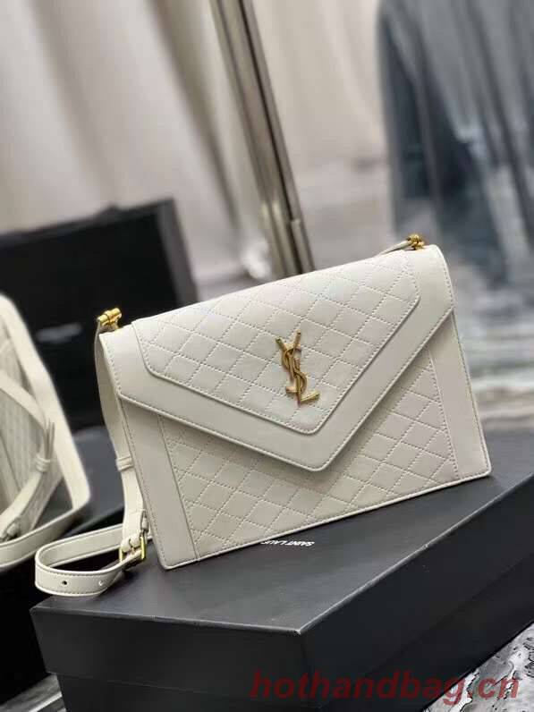 Yves Saint Laurent GABY SATCHEL IN QUILTED LAMBSKIN 6688631 white Yves Saint Laurent GABY SATCHEL IN QUILTED LAMBSKIN 6688631 white