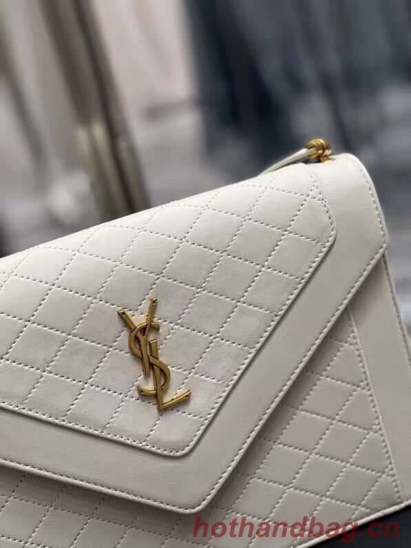 Yves Saint Laurent GABY SATCHEL IN QUILTED LAMBSKIN 6688631 white Yves Saint Laurent GABY SATCHEL IN QUILTED LAMBSKIN 6688631 white