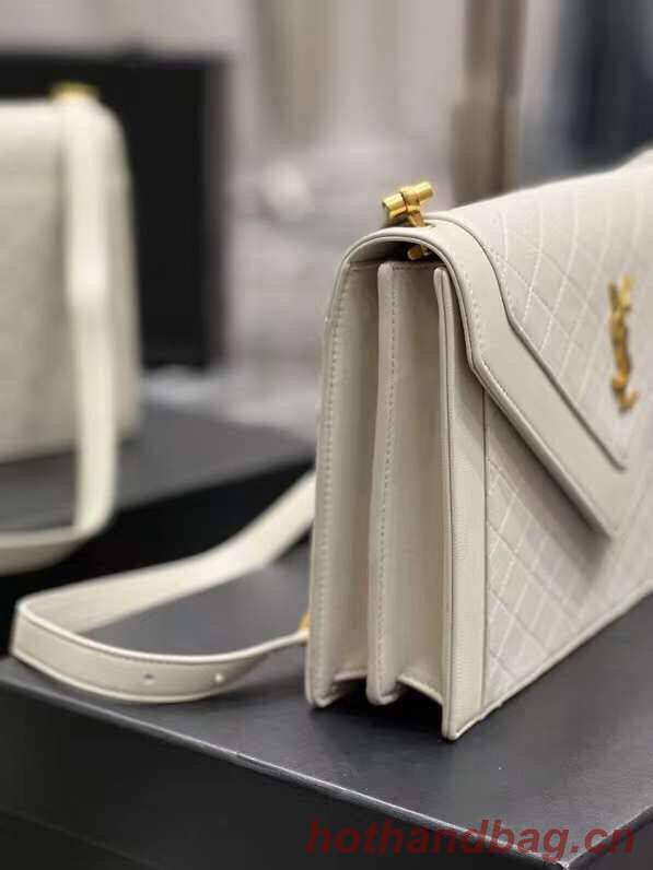 Yves Saint Laurent GABY SATCHEL IN QUILTED LAMBSKIN 6688631 white Yves Saint Laurent GABY SATCHEL IN QUILTED LAMBSKIN 6688631 white