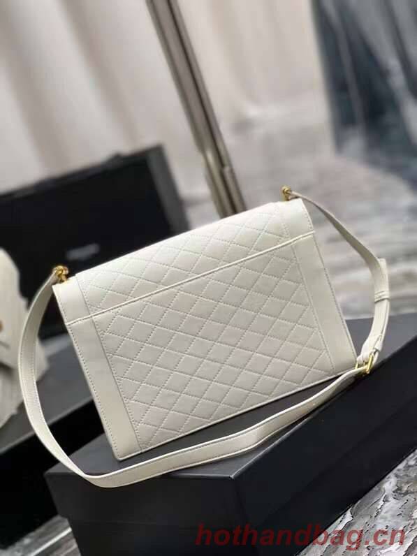 Yves Saint Laurent GABY SATCHEL IN QUILTED LAMBSKIN 6688631 white Yves Saint Laurent GABY SATCHEL IN QUILTED LAMBSKIN 6688631 white