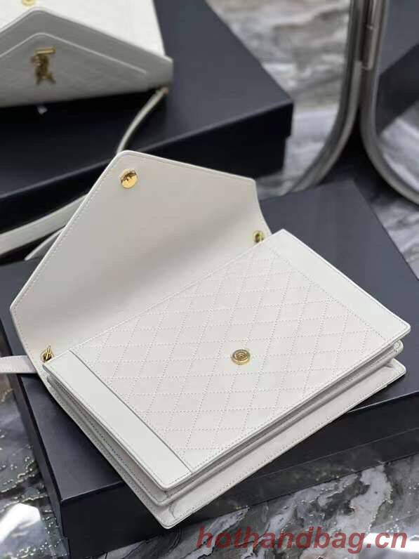 Yves Saint Laurent GABY SATCHEL IN QUILTED LAMBSKIN 6688631 white Yves Saint Laurent GABY SATCHEL IN QUILTED LAMBSKIN 6688631 white