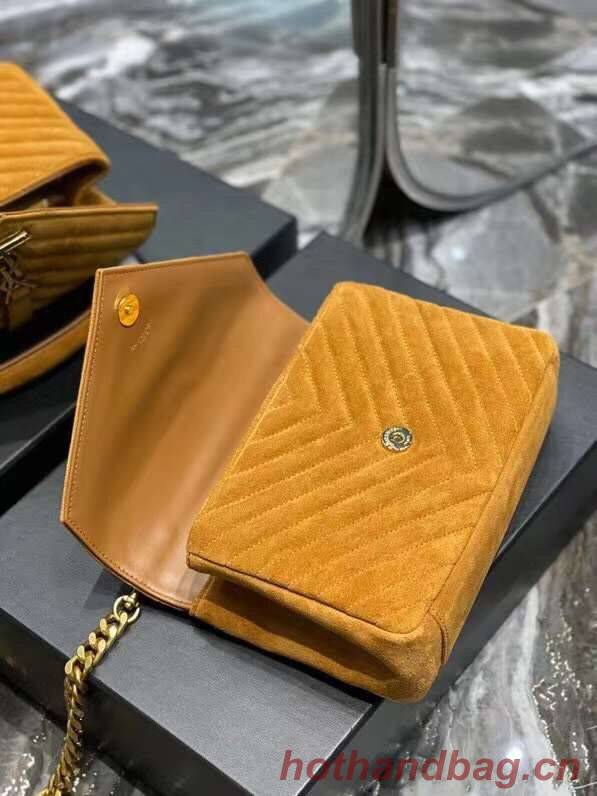 Yves Saint Laurent COLLEGE MEDIUM IN QUILTED SUEDE 600279 brown Yves Saint Laurent COLLEGE MEDIUM IN QUILTED SUEDE 600279 brown