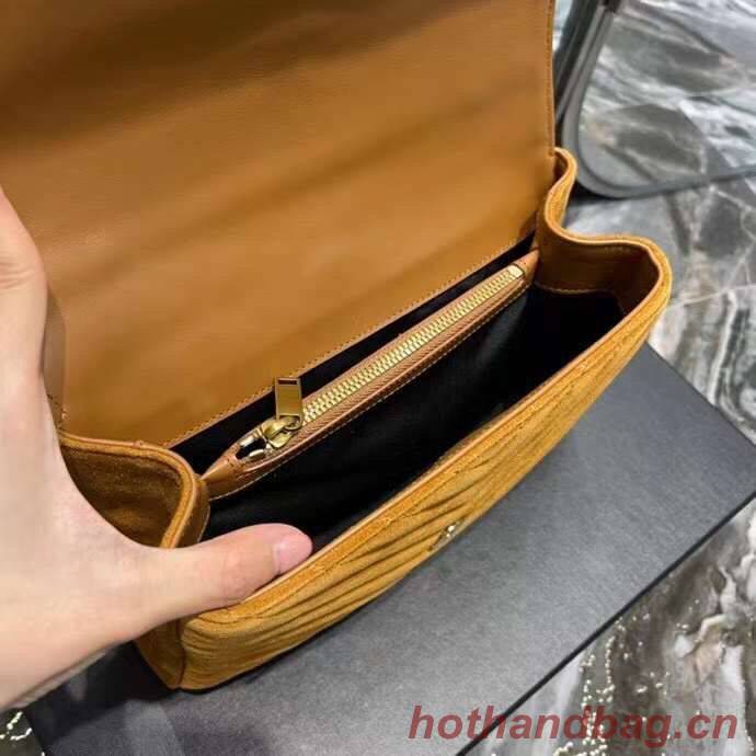 Yves Saint Laurent COLLEGE MEDIUM IN QUILTED SUEDE 600279 brown Yves Saint Laurent COLLEGE MEDIUM IN QUILTED SUEDE 600279 brown