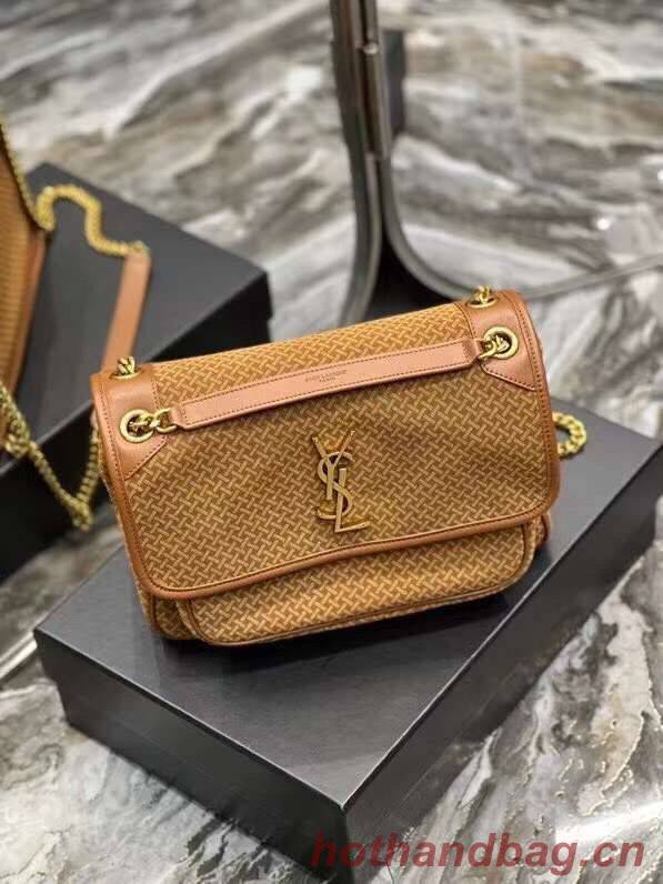 Yves Saint Laurent NIKI MEDIUM IN CRINKLED VINTAGE SUEDE 2782 BROWN Yves Saint Laurent NIKI MEDIUM IN CRINKLED VINTAGE SUEDE 2782 BROWN