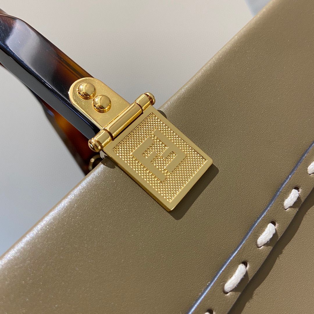 FENDI SUNSHINE Medium Snakeskin Logo Flannel Togo shopper Bag 36553B Gray FENDI SUNSHINE Medium Snakeskin Logo Flannel Togo shopper Bag 36553B Gray