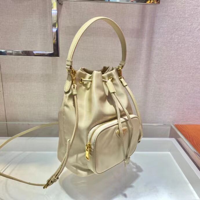 Prada Small brushed leather shoulder bag 1BA773 Biscuits Prada Small brushed leather shoulder bag 1BA773 Biscuits