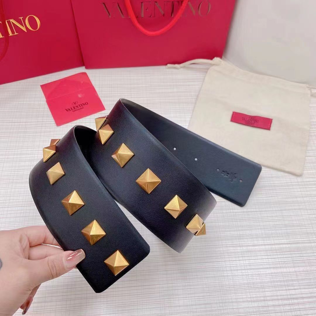 Valentino Original Calf Leather Belt 7.0CM V96788 Black Valentino Original Calf Leather Belt 7.0CM V96788 Black