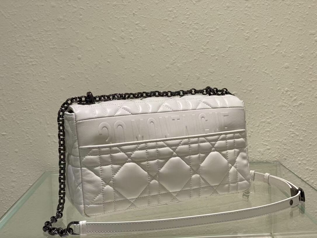 LARGE DIOR CARO BAG Gradient Cannage Lambskin M9243E white LARGE DIOR CARO BAG Gradient Cannage Lambskin M9243E white
