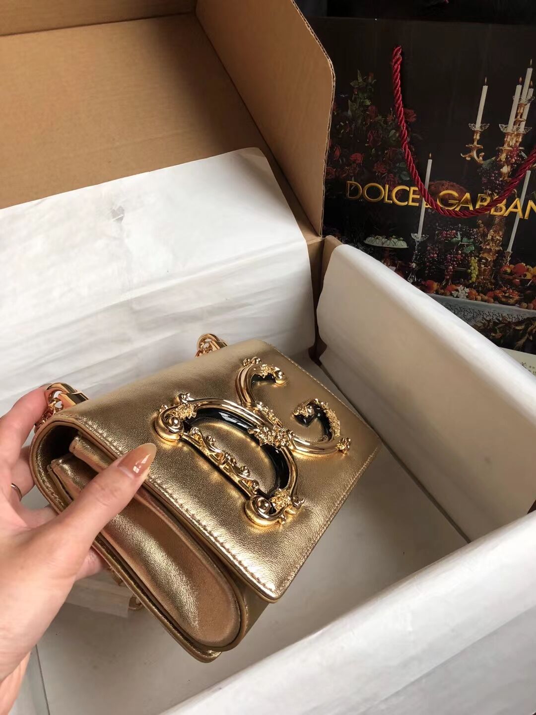 Dolce & Gabbana Origianl Leather Shoulder Bag 4006 gold Dolce & Gabbana Origianl Leather Shoulder Bag 4006 gold