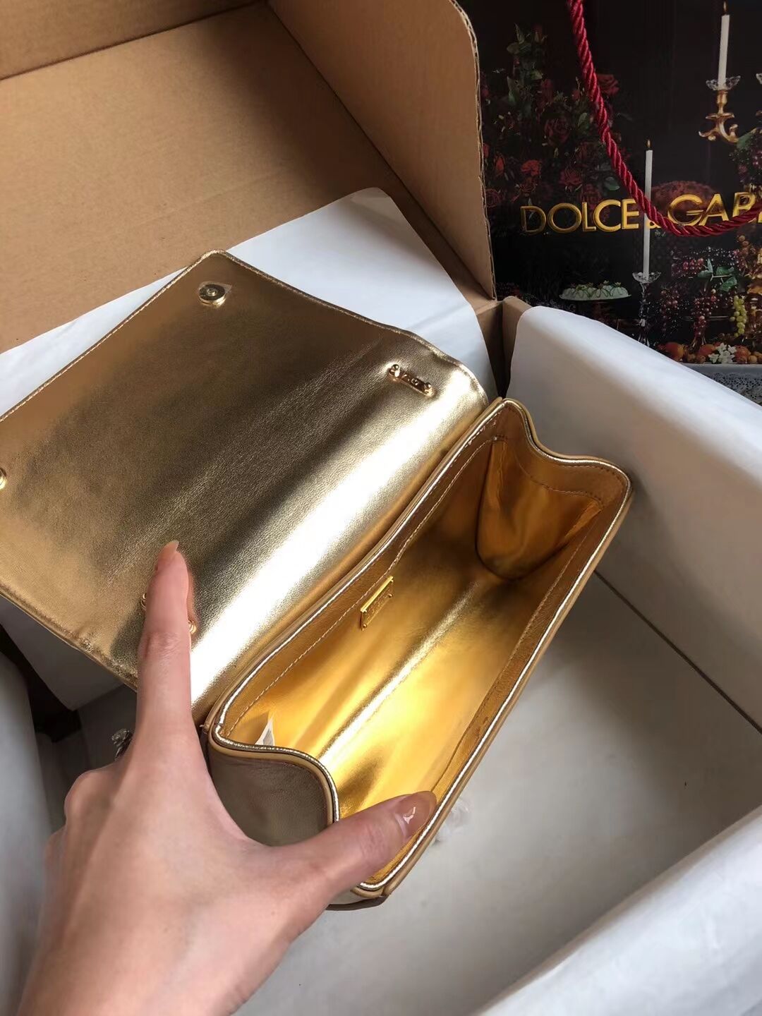 Dolce & Gabbana Origianl Leather Shoulder Bag 4006 gold Dolce & Gabbana Origianl Leather Shoulder Bag 4006 gold