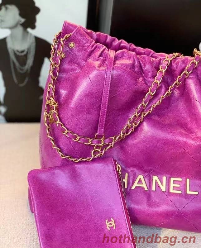 Chanel Original Oil Wax Leather Calfskin Cable Shopping Bag A67088 rose