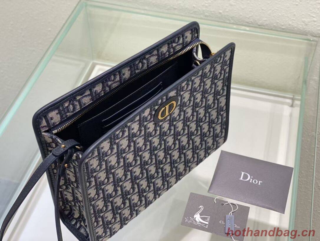 Dior Oblique Canvas Cluth Bag C5107 Blue Dior Oblique Canvas Cluth Bag C5107 Blue