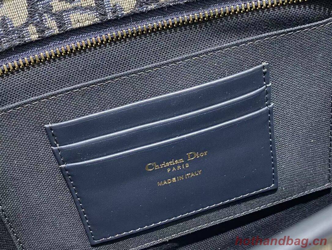 Dior Oblique Canvas Cluth Bag C5107 Blue Dior Oblique Canvas Cluth Bag C5107 Blue