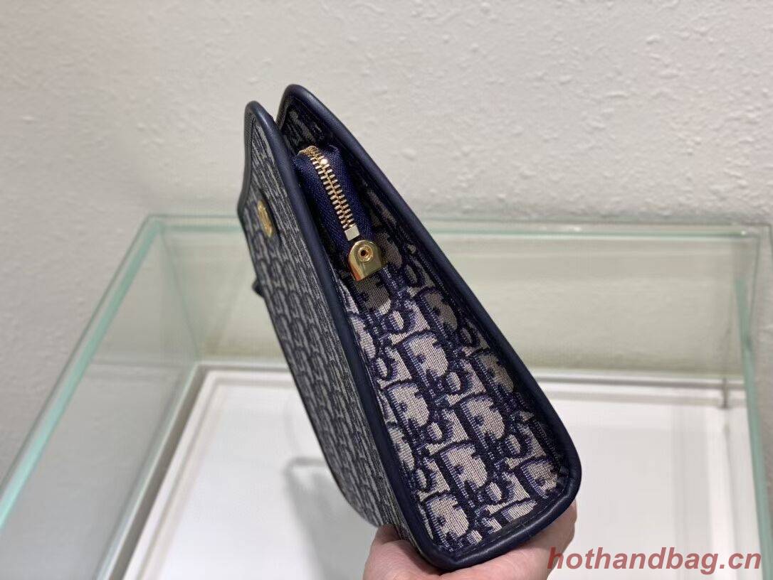 Dior Oblique Canvas Cluth Bag C5107 Blue Dior Oblique Canvas Cluth Bag C5107 Blue