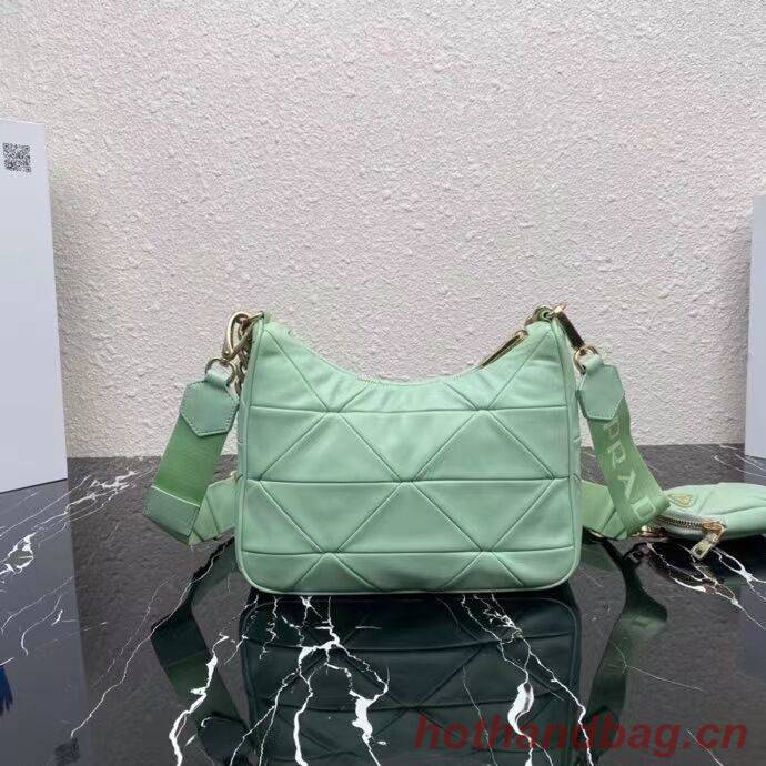 Prada System nappa leather patchwork shoulder bag 1AC151 Green Prada System nappa leather patchwork shoulder bag 1AC151 Green