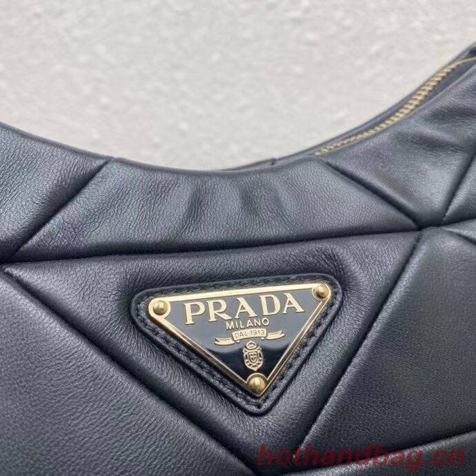 Prada System nappa leather patchwork shoulder bag 1AC151 black Prada System nappa leather patchwork shoulder bag 1AC151 black